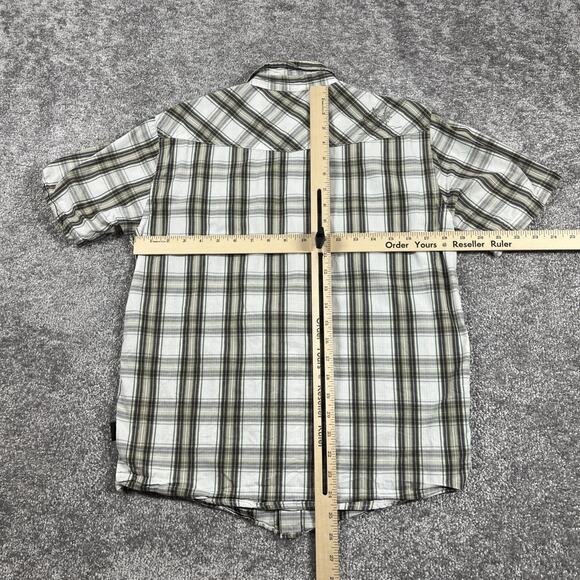 Patagonia Shirt Mens Small Three Trees Embroidery Button Up Short Sleeve Plaid - Picture 8 of 10